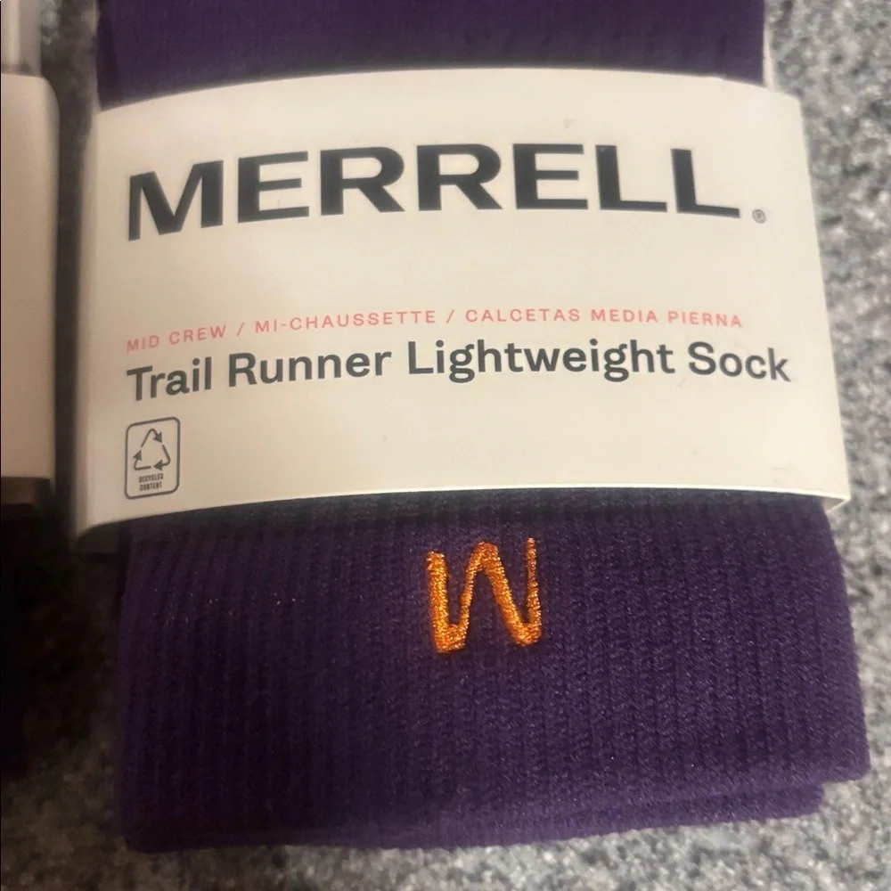 Merrell Unisex Thermal Trail Running Crew Sock Purple Galaxy Medium S/M